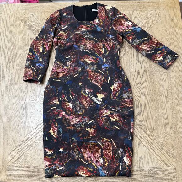 Hunter Bell New York Snake Printed Scuba Sheath Dress Bodycon Size 8 - Picture 1 of 7